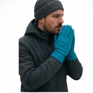 UGG Men’s Fleece Faux Fur Lined Gloves Leather Palm Brand New. S/M Turquoise